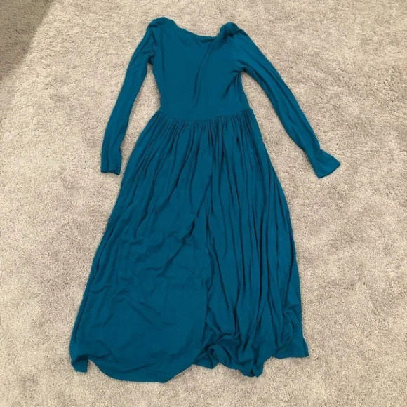 Newport News Blue Long Sleeve Maxi Dress Size Extra Small - Picture 4 of 7
